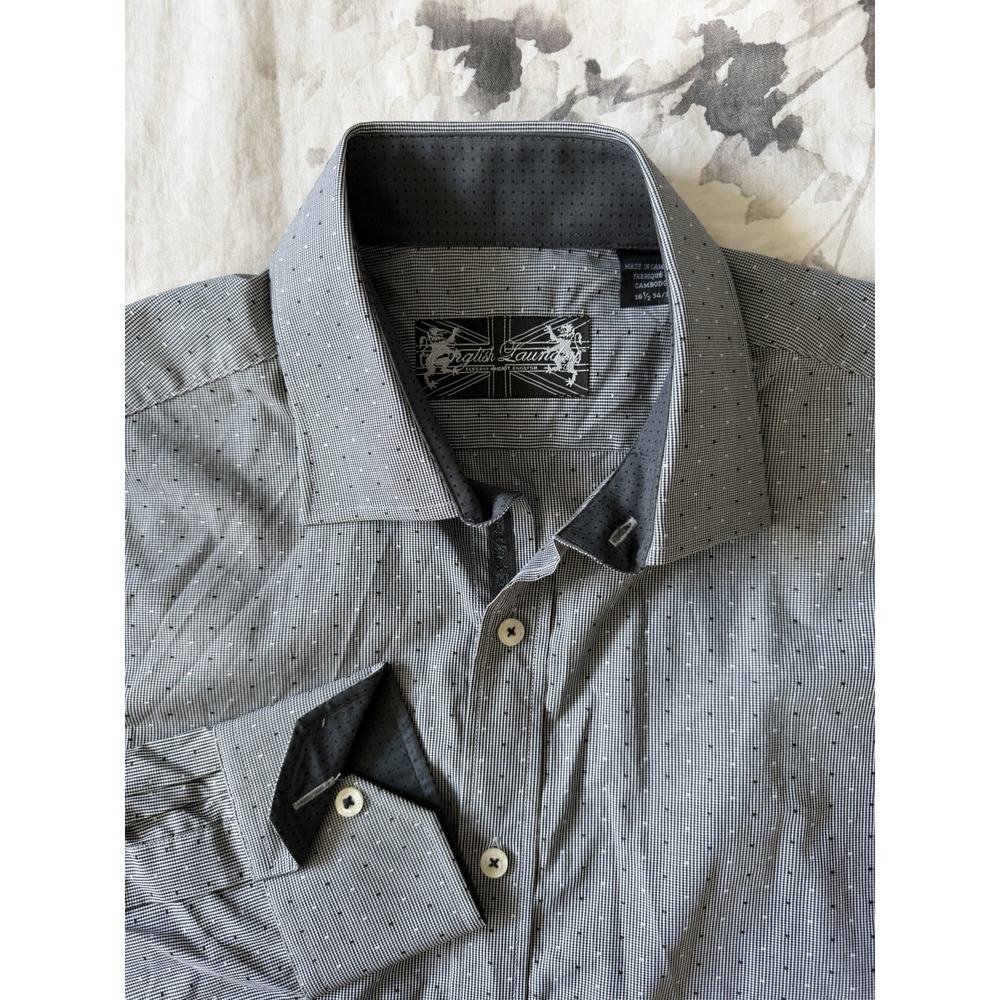 NWOT English Laundry Dotted Casual Dress Button Up Shirt Designer London Cotton